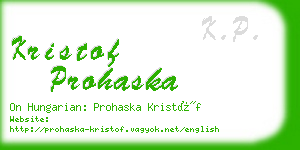 kristof prohaska business card